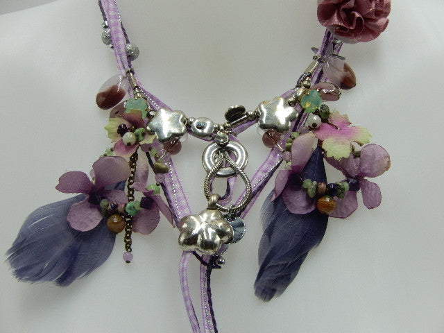 Collier vichy mauve