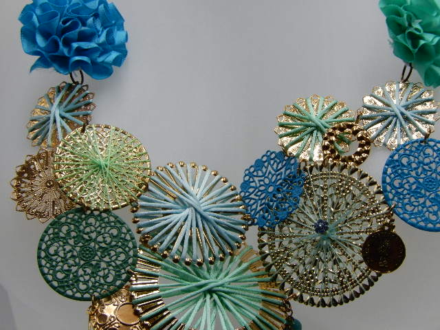 Collier feu d'artifice turquoise