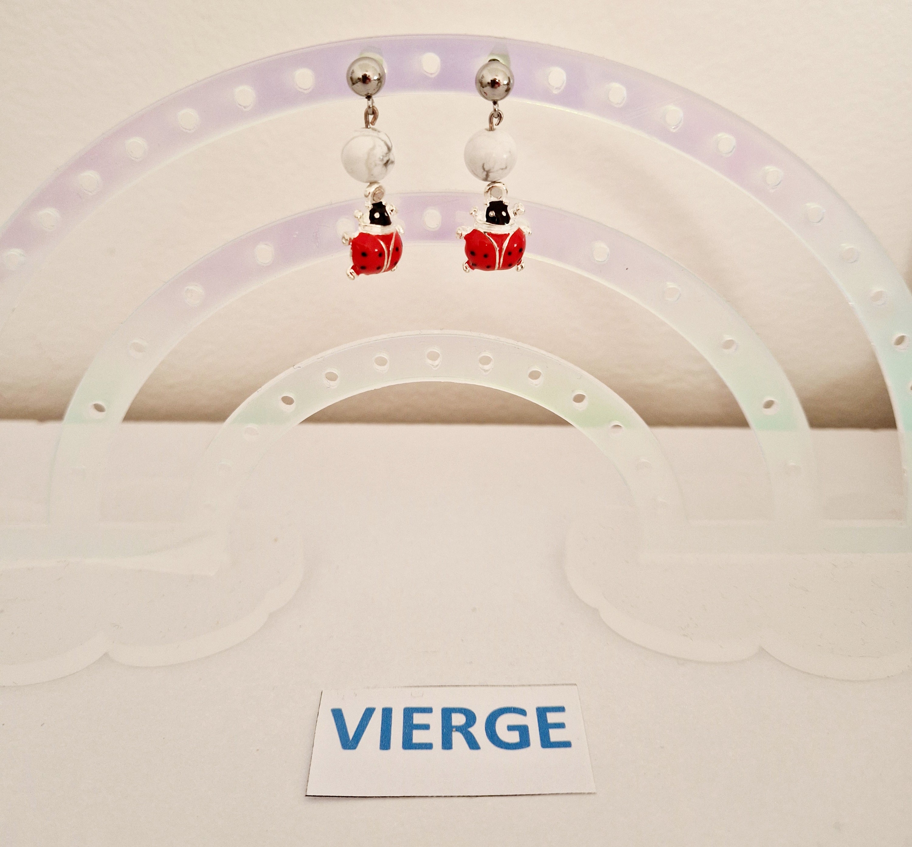 Boucles d'oreilles Vierge avec Coccinelle