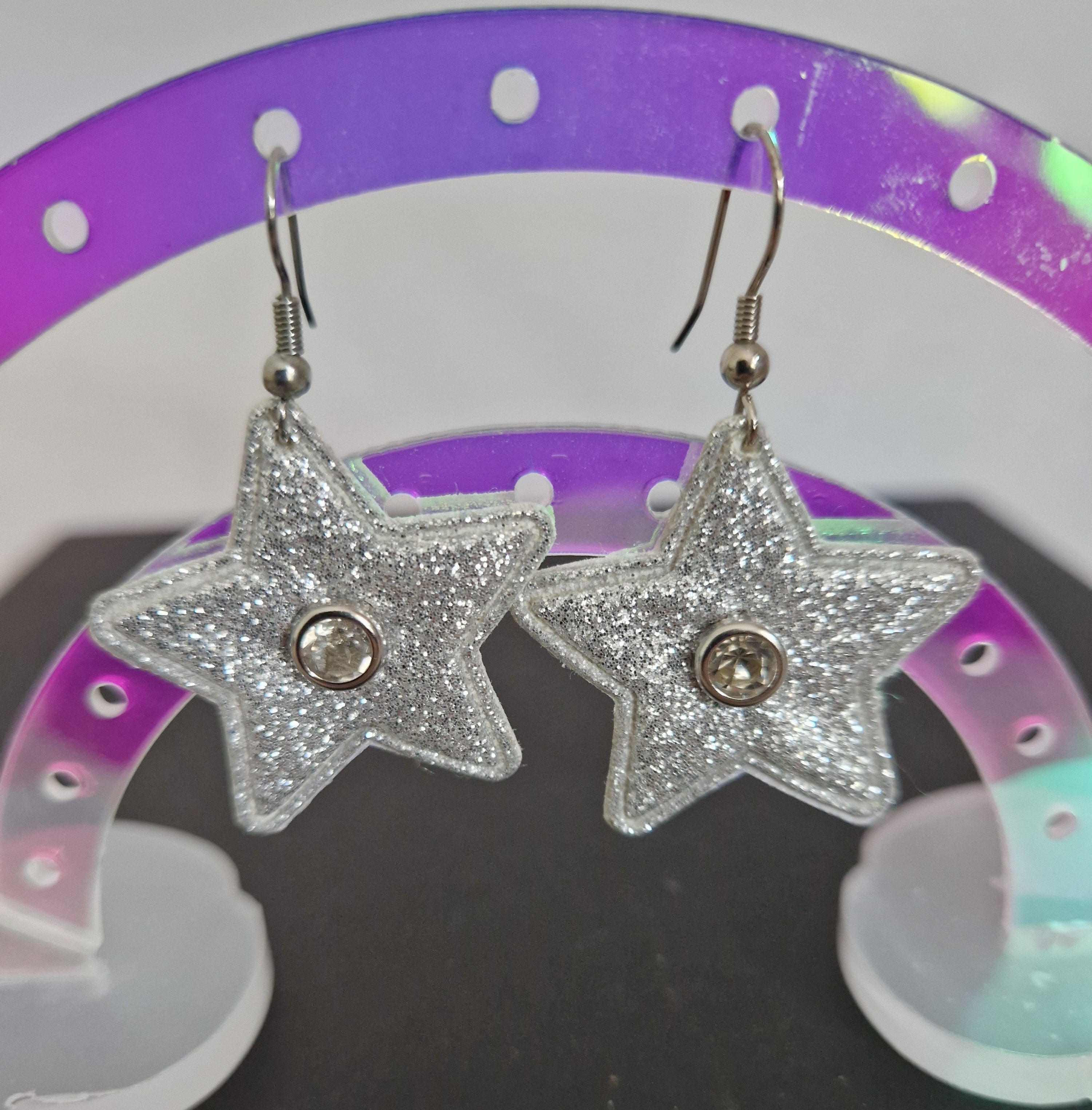 Boucles d'oreilles Etoile argentée