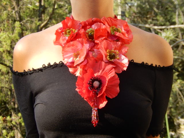 Plastron coquelicots