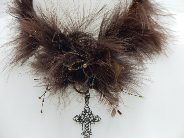 Ras de cou fourrure marron