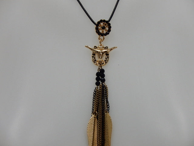 Collier feuille doré