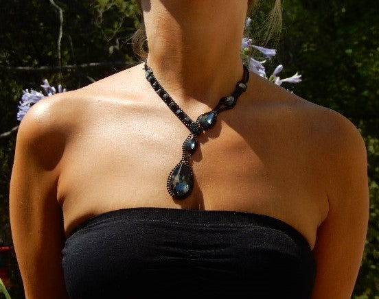 Collier diamant noir