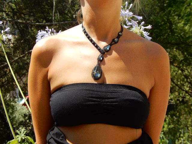 Collier diamant noir