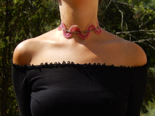 Ras de cou en perles vague