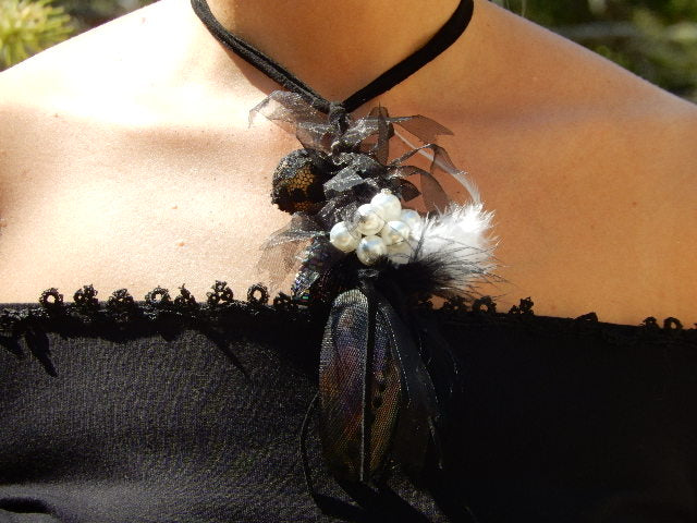 Collier coquillage noir