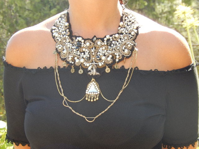 Collier Col à perles