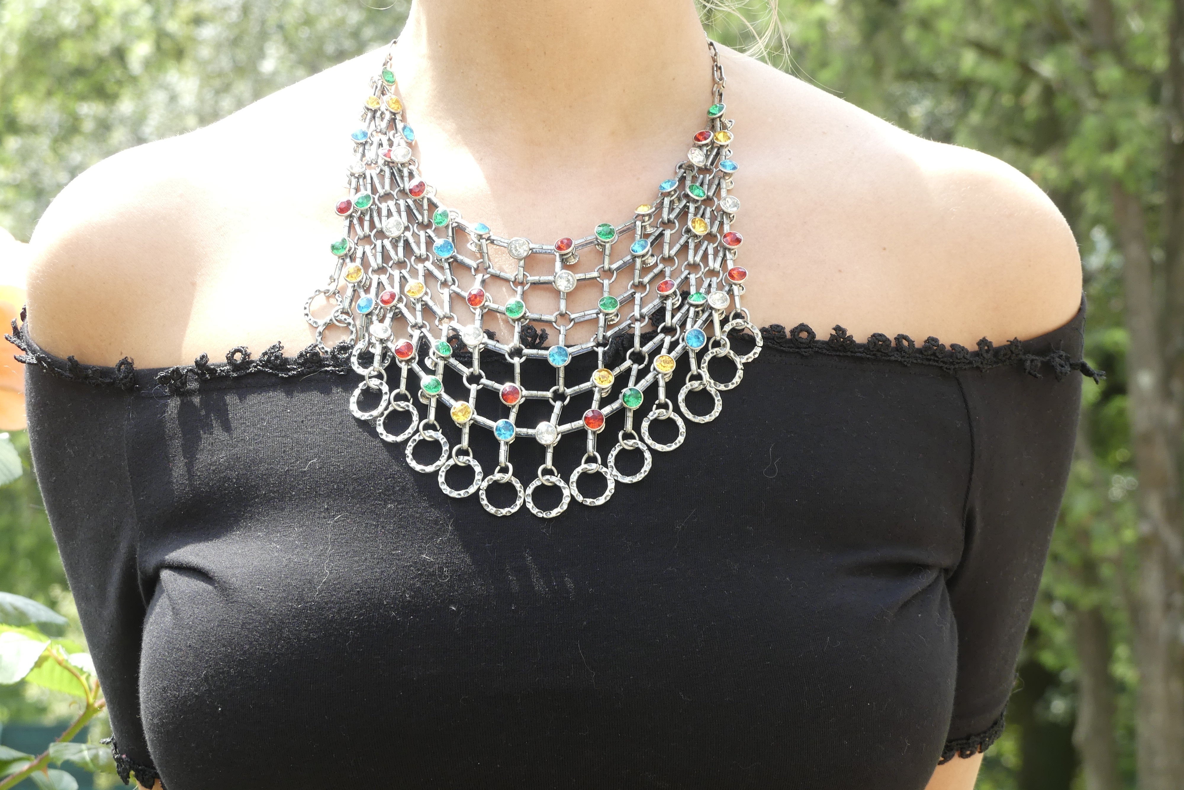 Collier chaines strass