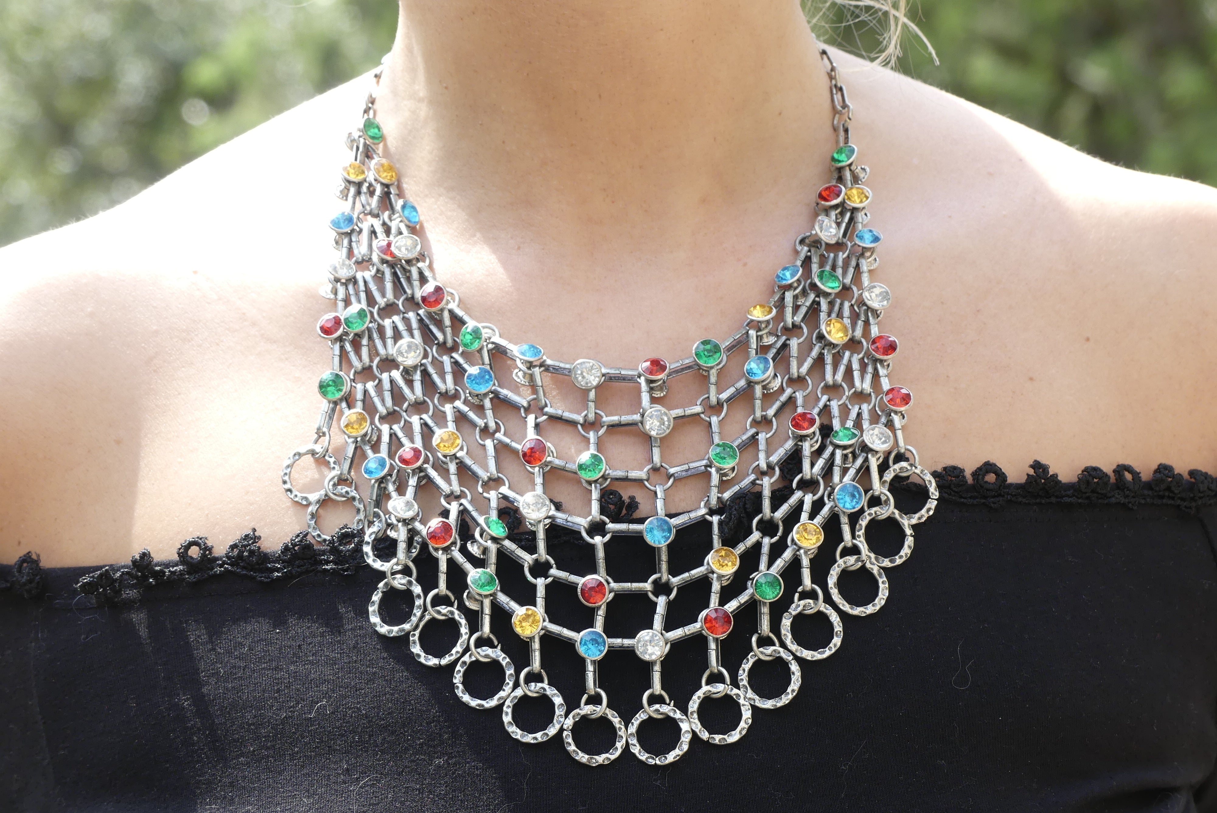 Collier chaines strass