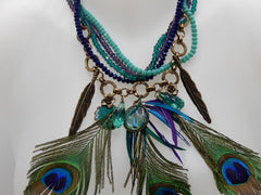 Collier paon et pampilles