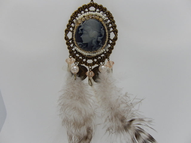 Collier camé rose vieilli