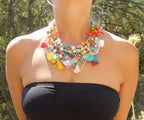 Collier tresse multicolore