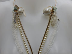Collier grosses boules blanche