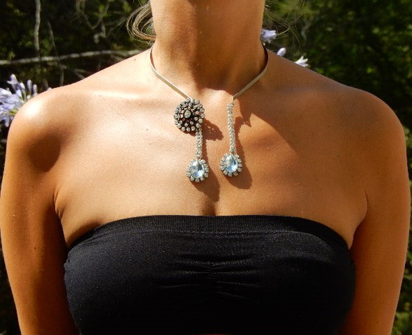 Collier strass pampilles