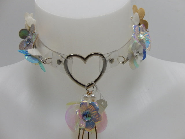 Ras de cou transparent cœur