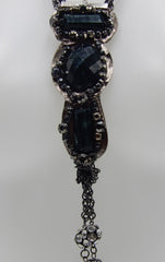 Sautoir gros strass noir