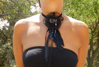 Collier médaillon dentelle noire