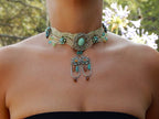 Ras de cou turquoise baroque