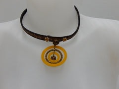 Ras de cou strass jaune