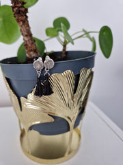 Boucles d'oreilles Pompons noirs