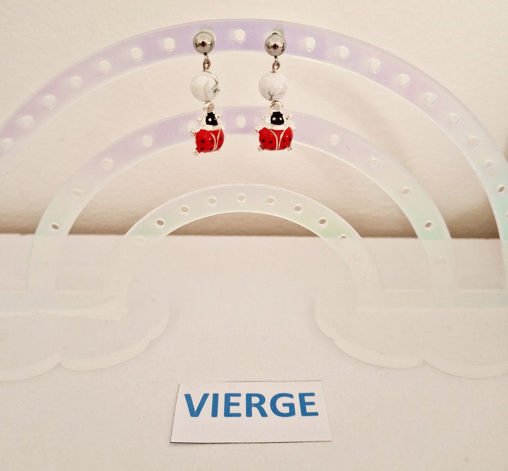 Boucles d'oreilles Vierge avec Coccinelle