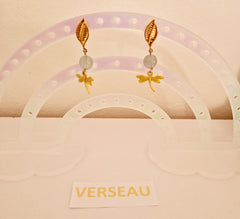 Boucles d'oreilles Verseau avec libellule