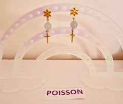 Boucles d'oreilles Poisson avec Croix