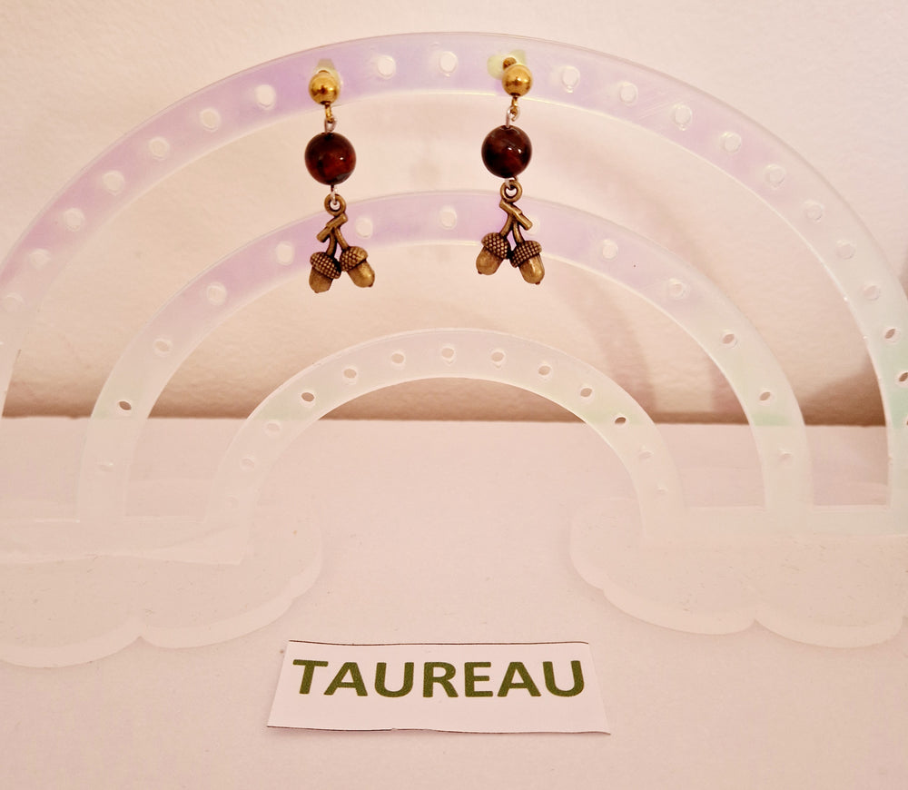 Boucles d'oreilles Taureau avec glands
