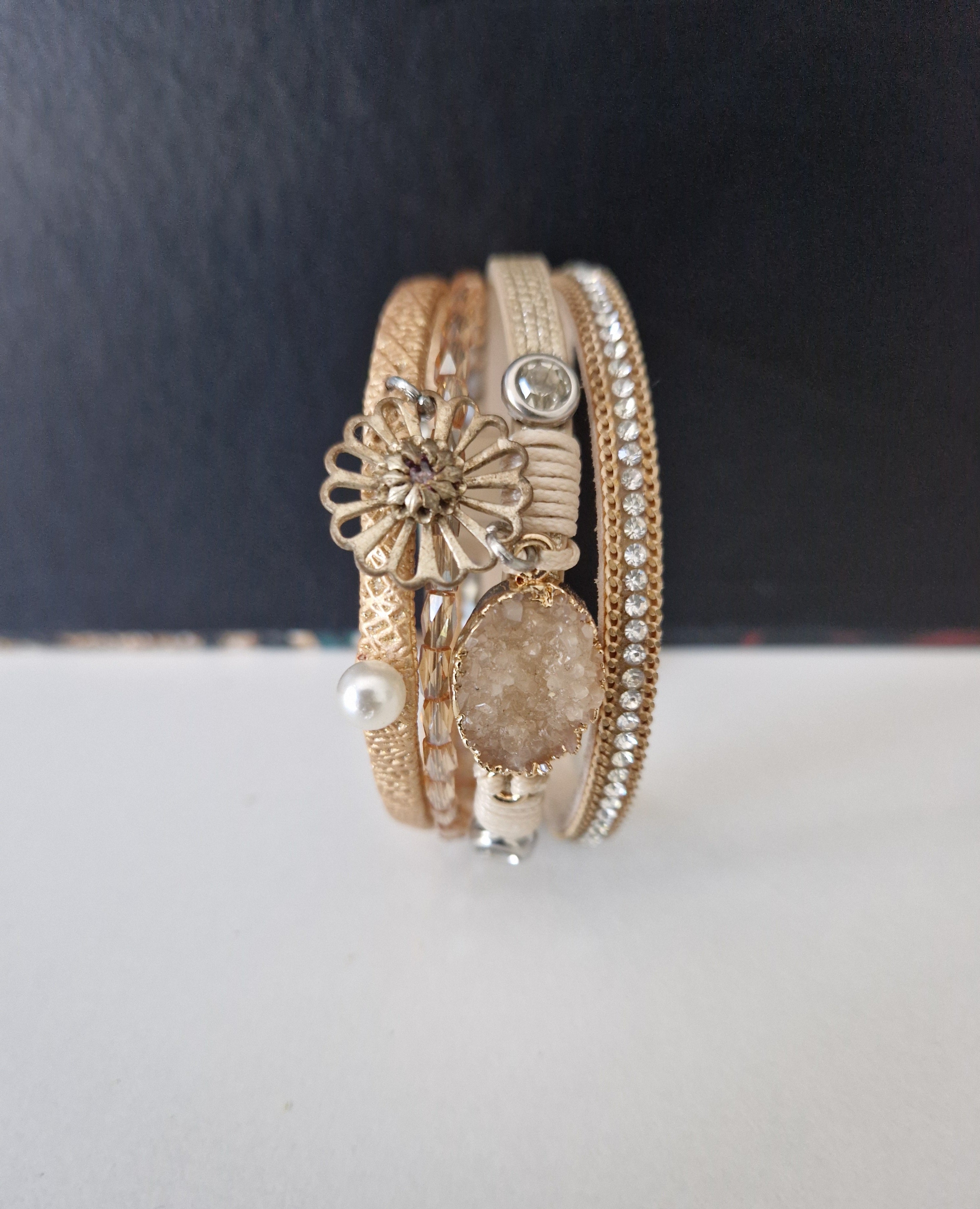 Bracelet fleur doré