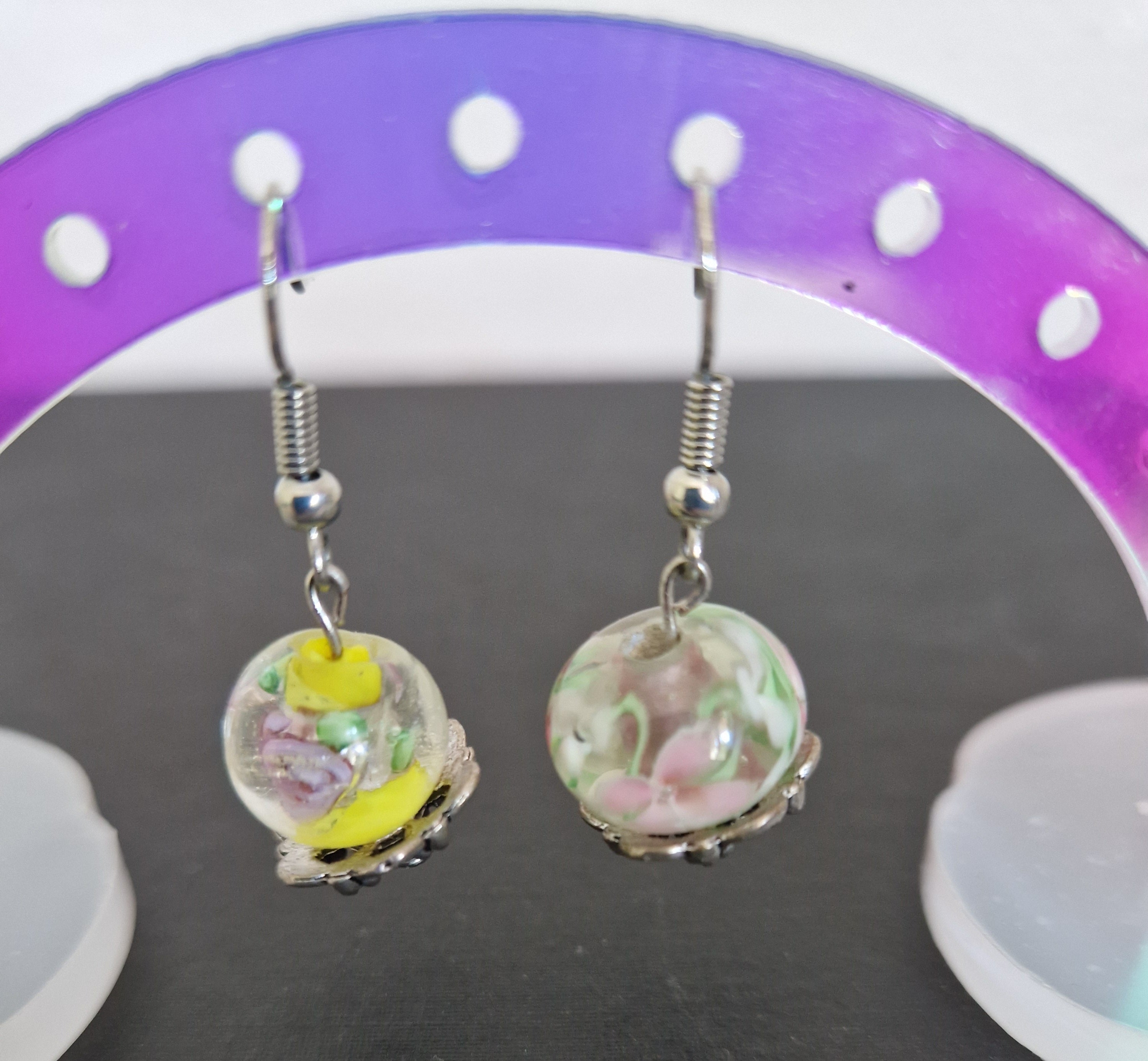 Boucles d'oreilles Perles en pierre jaune