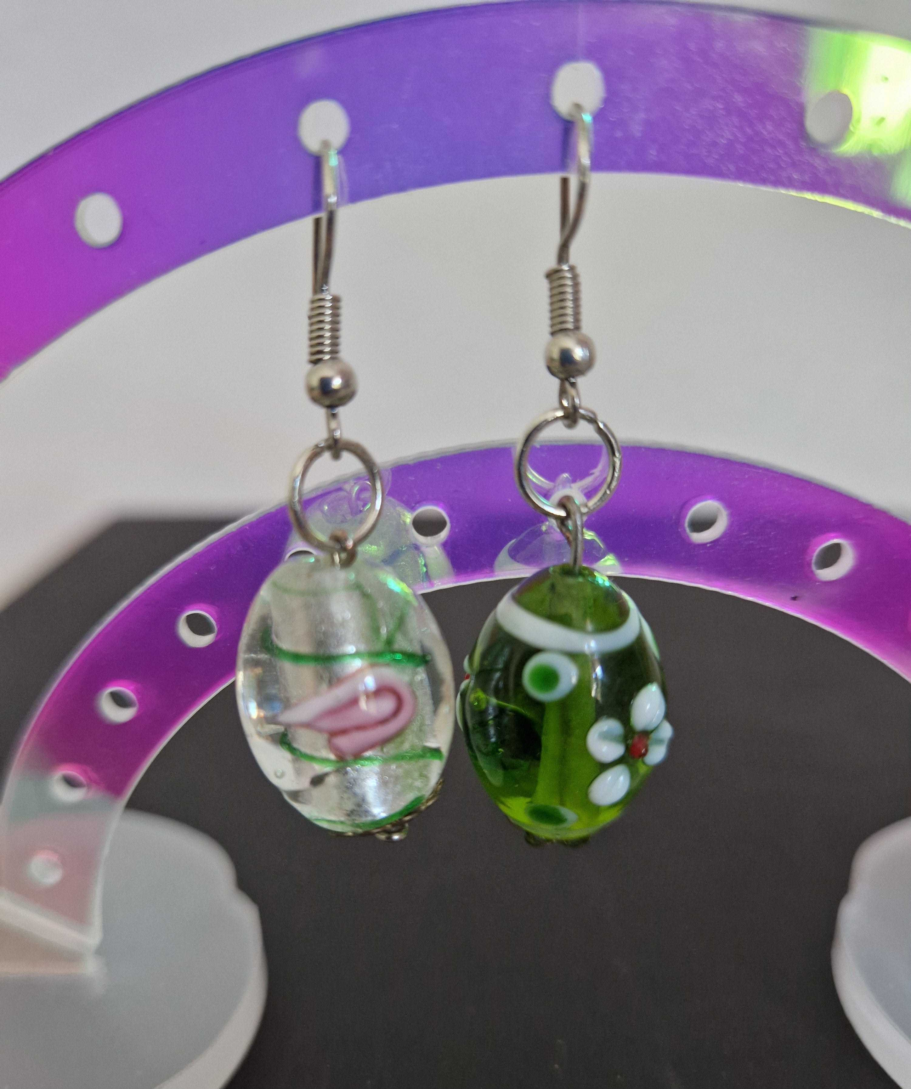 Boucles d'oreilles pierres à fleurs