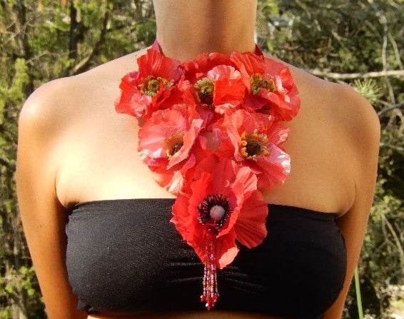 Plastron coquelicots