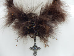 Ras de cou fourrure marron