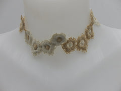 Ras de cou dentelle beige