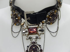 Ras de cou strass et chaîne