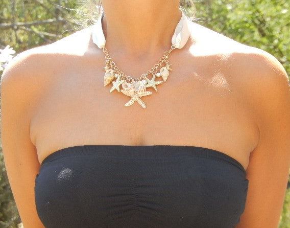 Collier coquillage et perles