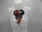 Plastron zèbre orange et marron