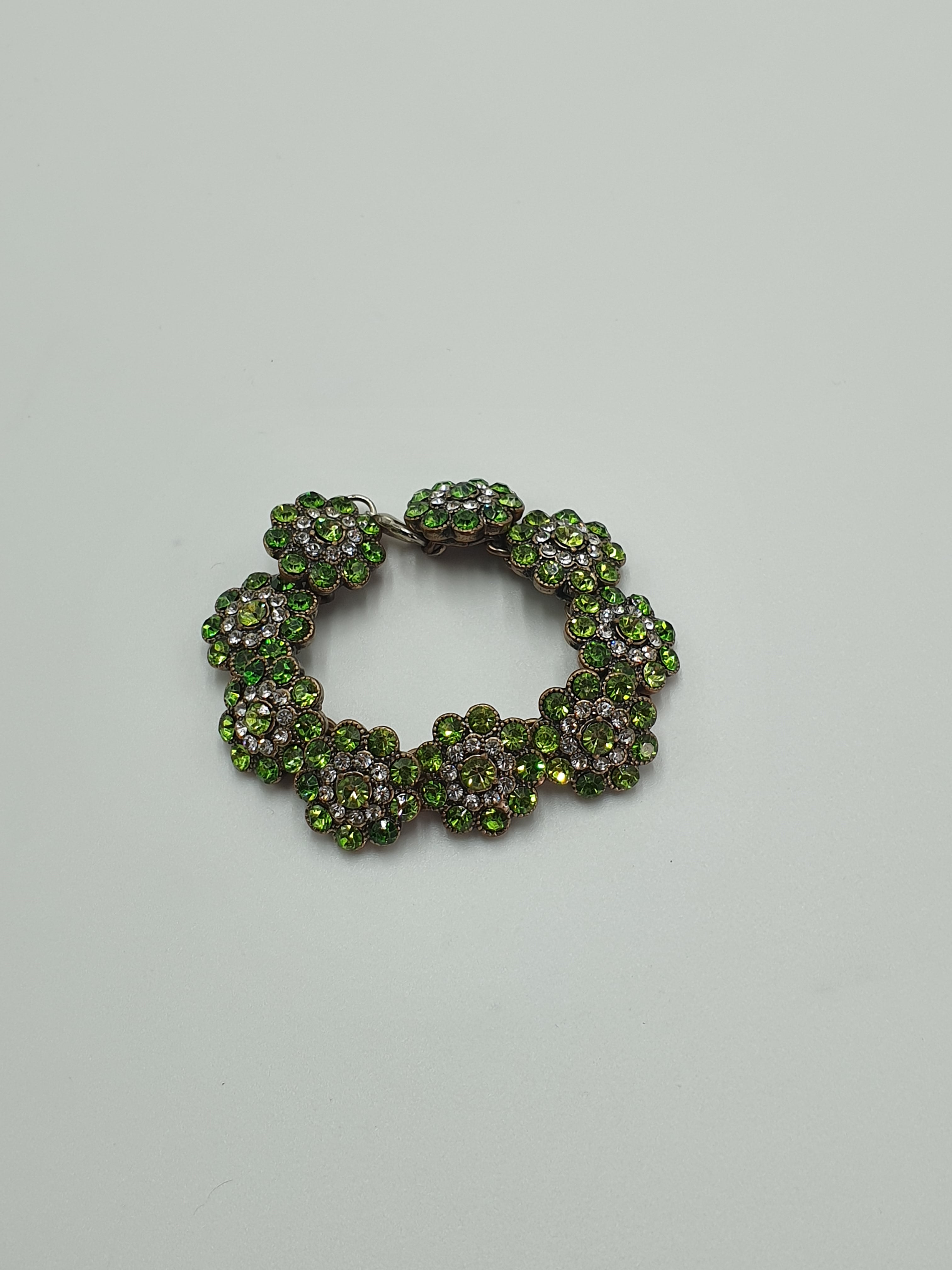 Bracelet fleurs vertes