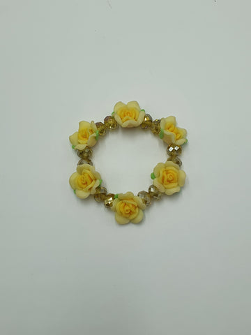 Bracelet fleurs jaunes