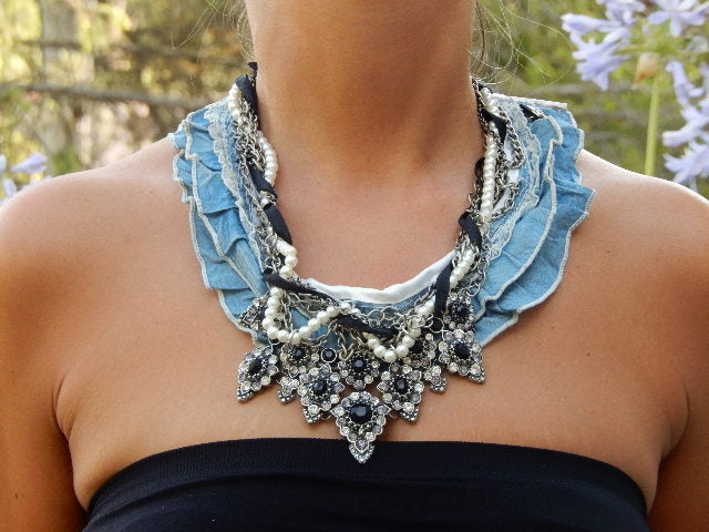 Collier princesse bleu