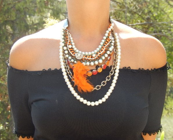 Collier tigré orange