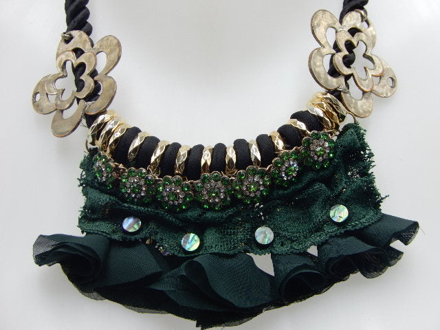 Collier pompons verts