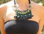 Collier pompons verts