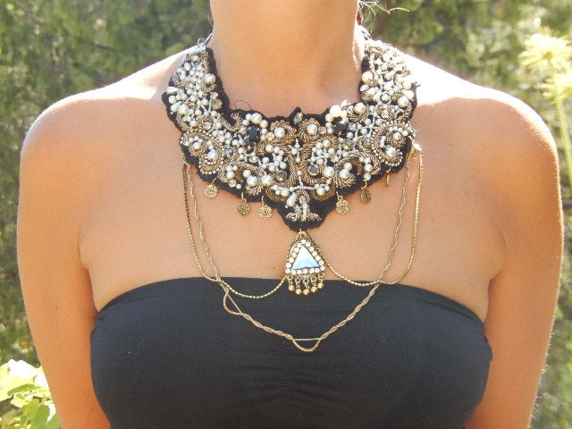 Collier Col à perles